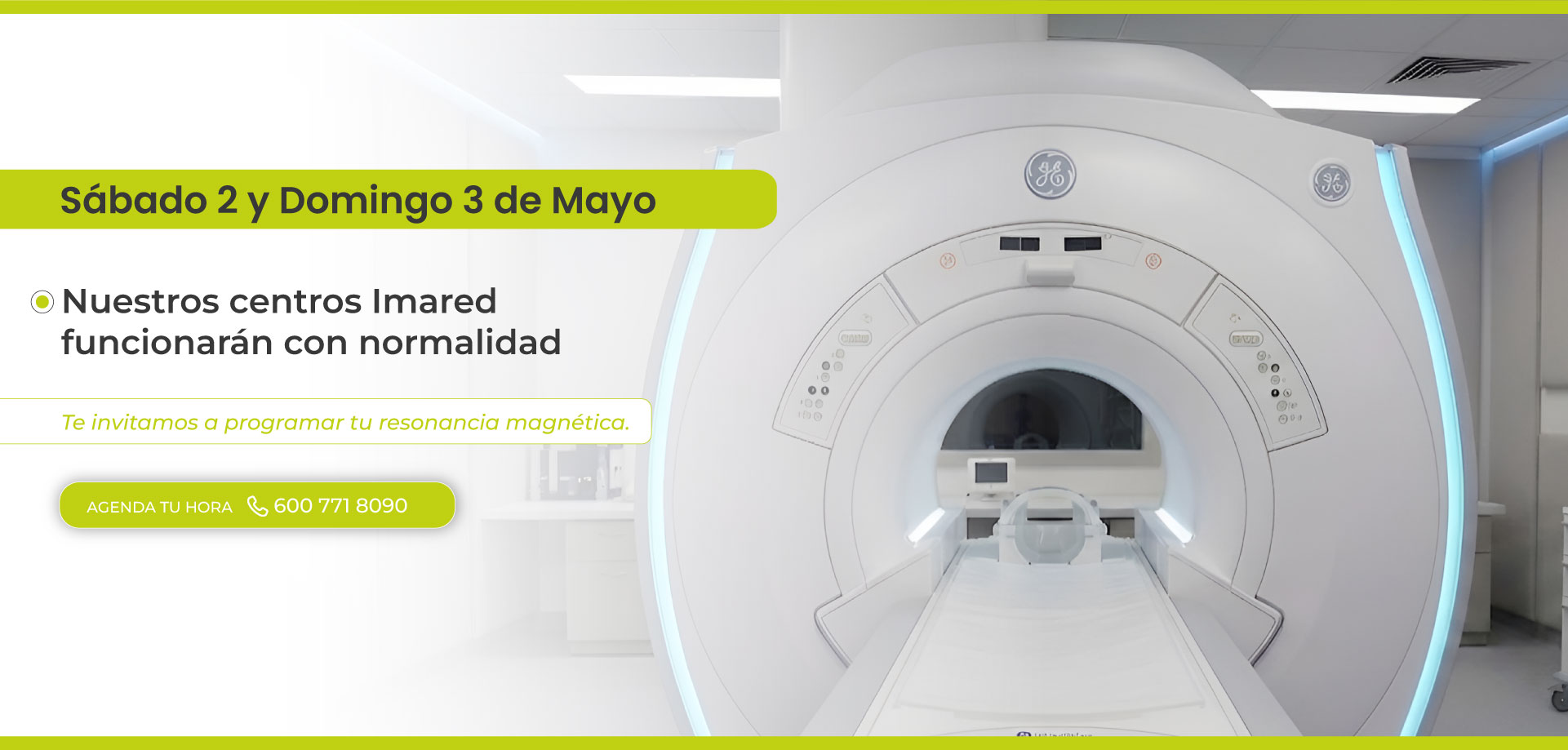 Sábado 2 y Domingo 3 de Mayo. Nuestros centros Imared funcionarán con normalidad.